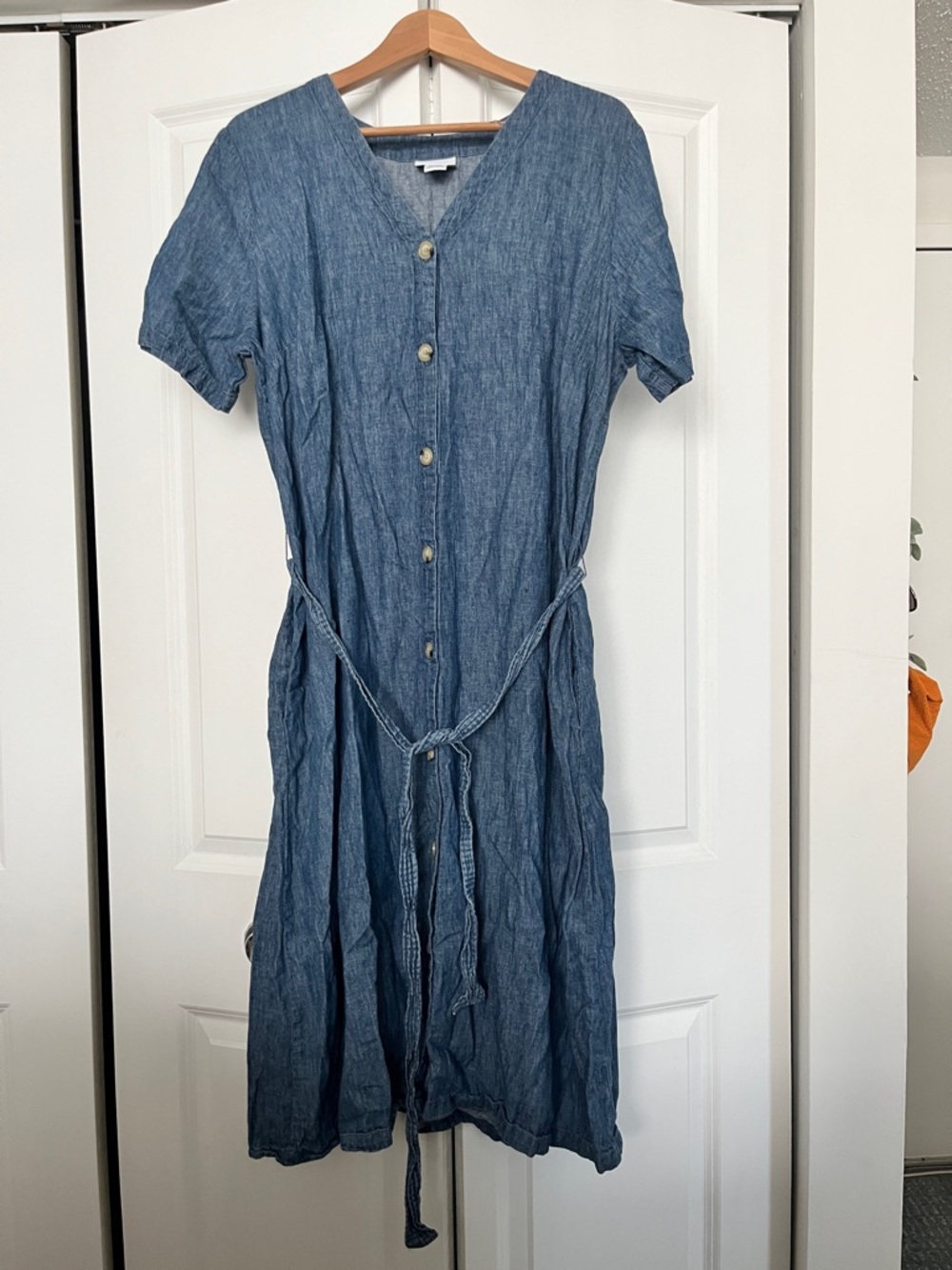 Liz Claiborne Denim-Style Button Midi Dress in Blue